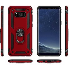 ZORE Galaxy S8 Plus Kılıf Zore Vega Yüzüklü Standlı Zırh Kılıf