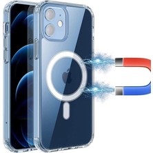 Apple iPhone 13 Pro Max Uyumlu Kılıf Magsafe Wireles Şarj Özellikli Şeffaf Kılıf