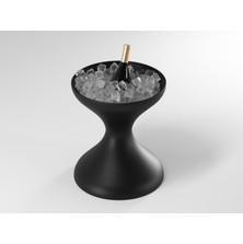 Echo Furniture Merta Siyah Buz Kabı ve Kapaklı Sehpa