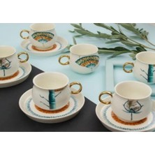 Sembol Camelot 6 Kişilik Çizgi Desen Porselen 220ML Çay Fincanı Takımı Purebone-32