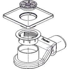 Sukar Twisty 8x8 Izgaralı Yer Süzgeci Ø50 Çap 1041-0595022-09