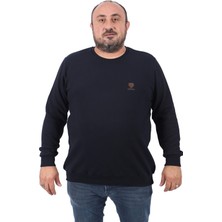 Starbattal Büyük Beden Sweatshirt Gipeli Casual 22712-LACIVERT