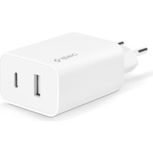 Smartcharger Duo Usb-C+Usb-A Seyahat Şarj Aleti 2.4A Beyaz 2 Yıl Garantili