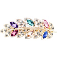 Senlinli 1 Adet Moda Saç Tokası Yaratıcı Yaprak Kristal Alaşım Rhinestone Barrette (Yurt Dışından)