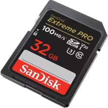 Sandisk Extreme Pro 32GB 100/90MB/S Sdhc V30 Uhs-I U3 Hafıza Kartı SDSDXXO-032G-GN4IN