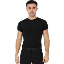 Asker Kolisi Erkek Siyah Microfiber T Shirt  Kısa Kol Micro Spor Outdoor T Shirt