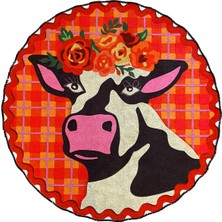 Rugs Modern Mira 860 Çok Renkli Inek ve Çiçek Figürlü Halı