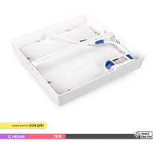 ACK 18W Sıva Üstü Kare LED Panel Armatür Beyaz Gövde 3000K Gün Işığı