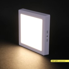 ACK 18W Sıva Üstü Kare LED Panel Armatür Beyaz Gövde 3000K Gün Işığı
