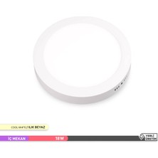 ACK 18W Sıva Üstü Yuvarlak LED Panel Armatür Beyaz Gövde 4000K Ilık Beyaz