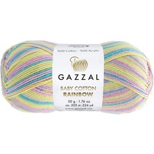 Gazzal Baby Cotton Rainbow 481 50GR Ebruli El Örgü Ipi