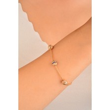  Cebeci 14 Ayar Toplu Rose Altın Bileklik