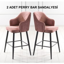 Pi Sandalye Perry Silinebilir Babyface Kumaş Metal Ayak Ada Mutfak ve Bar Sandalyesi Bar Taburesi 2'li
