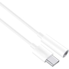 Enfein Type-C (Usb C) To 3.5mm Aux Dönüştürücü Adaptör Kulaklık Dönüştürücü Beyaz