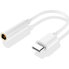 Enfein Type-C (Usb C) To 3.5mm Aux Dönüştürücü Adaptör Kulaklık Dönüştürücü Beyaz