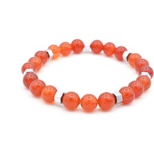 Murty99 Hakiki Doğal Hematitli Kırmızı Akik Taşı Bileklik