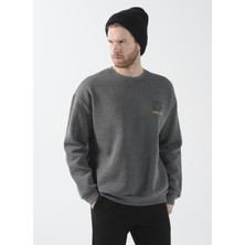 Fabrika Sports O Yaka Düz Gri Melanj Erkek Sweatshirt Natı