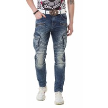 Cipo & Baxx CD780 Biker Style Mavi Kargo Jeans