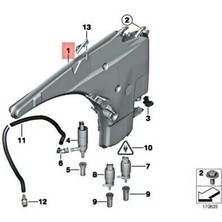 Gkl Bmw 3 Serisi E90 Silecek Su Deposu Far Yıkamalı 2005-2011 61667238668