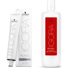 Schwarzkopf 8 Adet Igora Royal Absolutes Silverwhite Silver Saç Boyası + 1l Oksidan