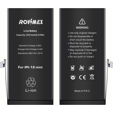 Rovimex Apple iPhone 12 Mini Rovimex Batarya Pil