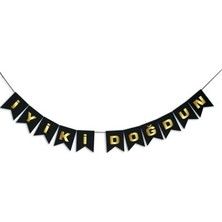 Çıtı Pıtı Store Siyah Gold Iyi Ki Doğdun Yaldızlı Banner