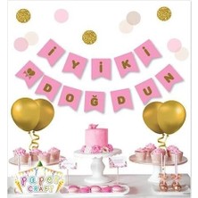 Çıtı Pıtı Store Pembe Gold Iyi Ki Doğdun Yaldızlı Banner