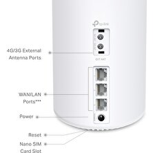 TP-Link Deco X50-4G(1-PACK), AX3000 Mbps Tüm Ev Mesh Wi-Fi 6 4G+ Router