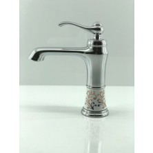 Prima Seramik Desenli Krom Lavabo Bataryası