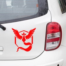 Mıgnatıs Pokemon Team Mystic Logo Sticker Yapıştırma 25 cm - Kırmızı