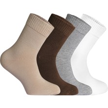 Nova Socks Kadın 4'lü Bambu Lastiksiz Sıkmayan Extra Rahat Şeker Çorabı / Çorap