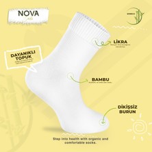 Nova Socks Kadın 4'lü Bambu Lastiksiz Sıkmayan Extra Rahat Şeker Çorabı / Çorap