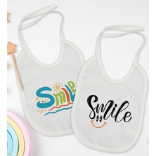Bk Kids Smile Tasarımlı 2’li Beyaz Mama Önlüğü-1