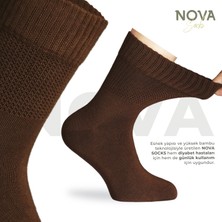 Nova Socks Erkek 4'lü Bambu Lastiksiz Sıkmayan Extra Rahat Şeker Çorabı / Çorap