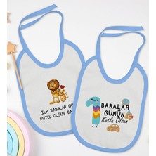 Bk Kids Ilk Babalar Günü Tasarımlı 2’li Mavi Mama Önlüğü-1