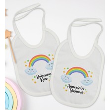 Bk Kids Anne ve Baba Tasarımlı 2’li Beyaz Mama Önlüğü-3