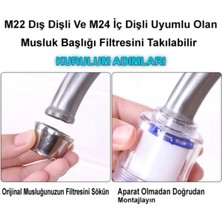 Tasarruflu Su Filtresi 2 Adet Yedek Musluk Başlığı Kireç Önleyici Filtre