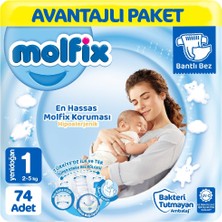 Molfix Bebek Bezi Avantajlı Paket 1 Beden 2-5 kg 74'lü