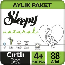 Sleepy Natural Bebek Bezi 4+ Maxi Plus Beden 9-16 kg 88'li