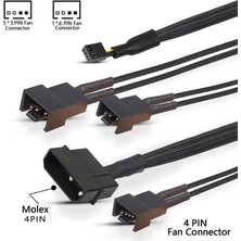 5 Port Fan Çoklayıcı Kablo 4 Pin Molex  Fan Uzatma Fan Çoklayıcı Molex - 5 x 3/4-Pin Pwm Kablo