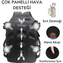 Baggor Wander 50 Litre Siyah Çok Gözlü, Sıkıştırma Kemerli Yürüyüş-Seyahat-Okul-Dağcı-Trekking-Kampçı Sırt Çantası