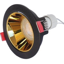 Sunlight Siyah Altın Sıva Altı Spot Cob Led Armatür GU10 5W Beyaz
