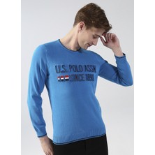 U.S. Polo Assn. Bisiklet Yaka Mavi Erkek Kolon Kazak