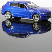 Toyaş Maserati Levante Mavi Çek Bırak Metal Model Oyuncak Araba 12 cm