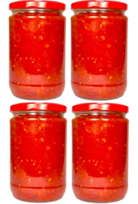 Sarıbahçe Ev Yapımı Domates Sosu, Menemen Sosu 650 gr x 4'lü Paket (Cam Kavanoz)