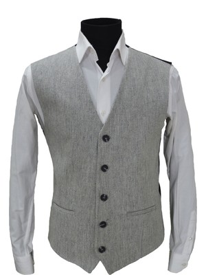 Mentor Regalo Erkek Yelek V Yaka Açık Gri Balıksırtı 50437 Xl