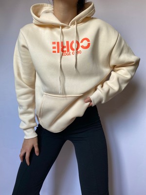 Moda Perisi Kadın Krem Oversize Baskılı Içi Pamuklu Sweatshirt