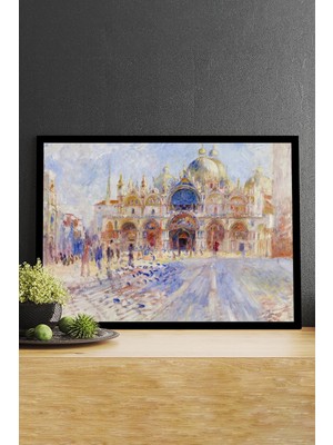 Postermanya The Piazza San Marco-Auguste Renoir Sanatsal Çerçeveli Tablo