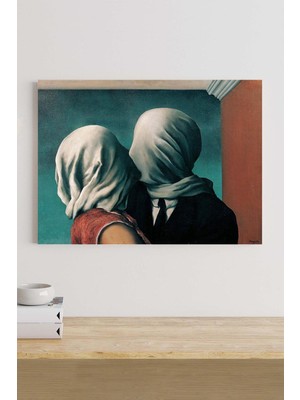Postermanya The Lovers - Aşıklar - Rene Magritte Sanatsal Kanvas Tablo