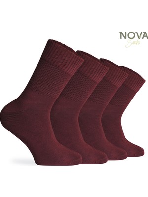 Nova Socks Kadın 4'lü Bambu Lastiksiz Sıkmayan Extra Rahat Şeker Çorabı / Çorap